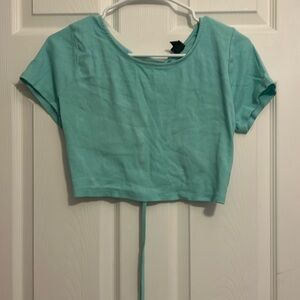 blue crop top